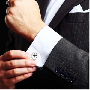 New! Silver Round‎ Cufflinks